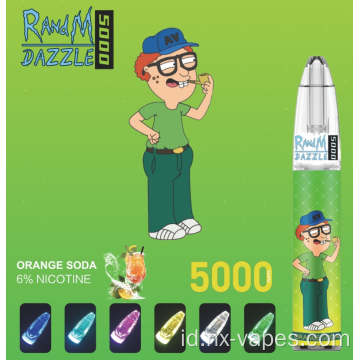 Grosir vape sekali pakai randm mempesona 5000 cahaya bersinar
